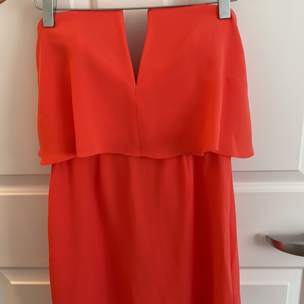 BCBG Max Azria Kate strapless mini dress, orange / coral / red, size 02 - Picture 16 of 16